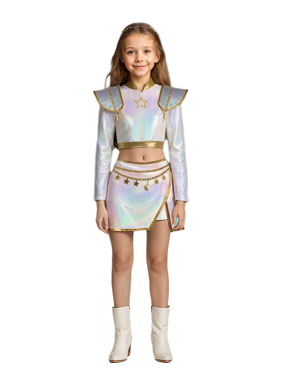 Korean Pop Star White Stage Outfit