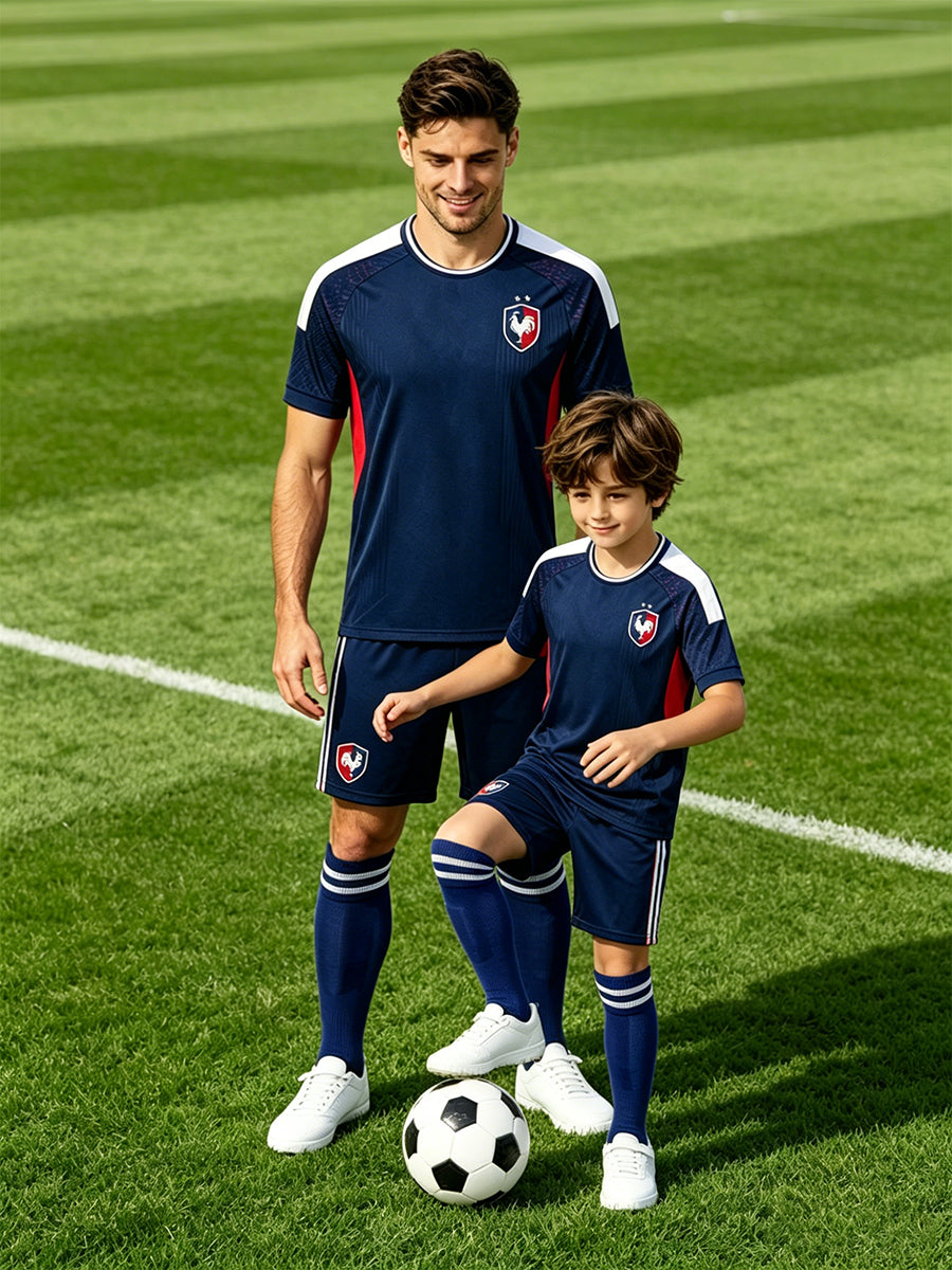 France Soccer Jersey and Shorts for Kids and Adult France Training Sports Fan Outfit with Socks