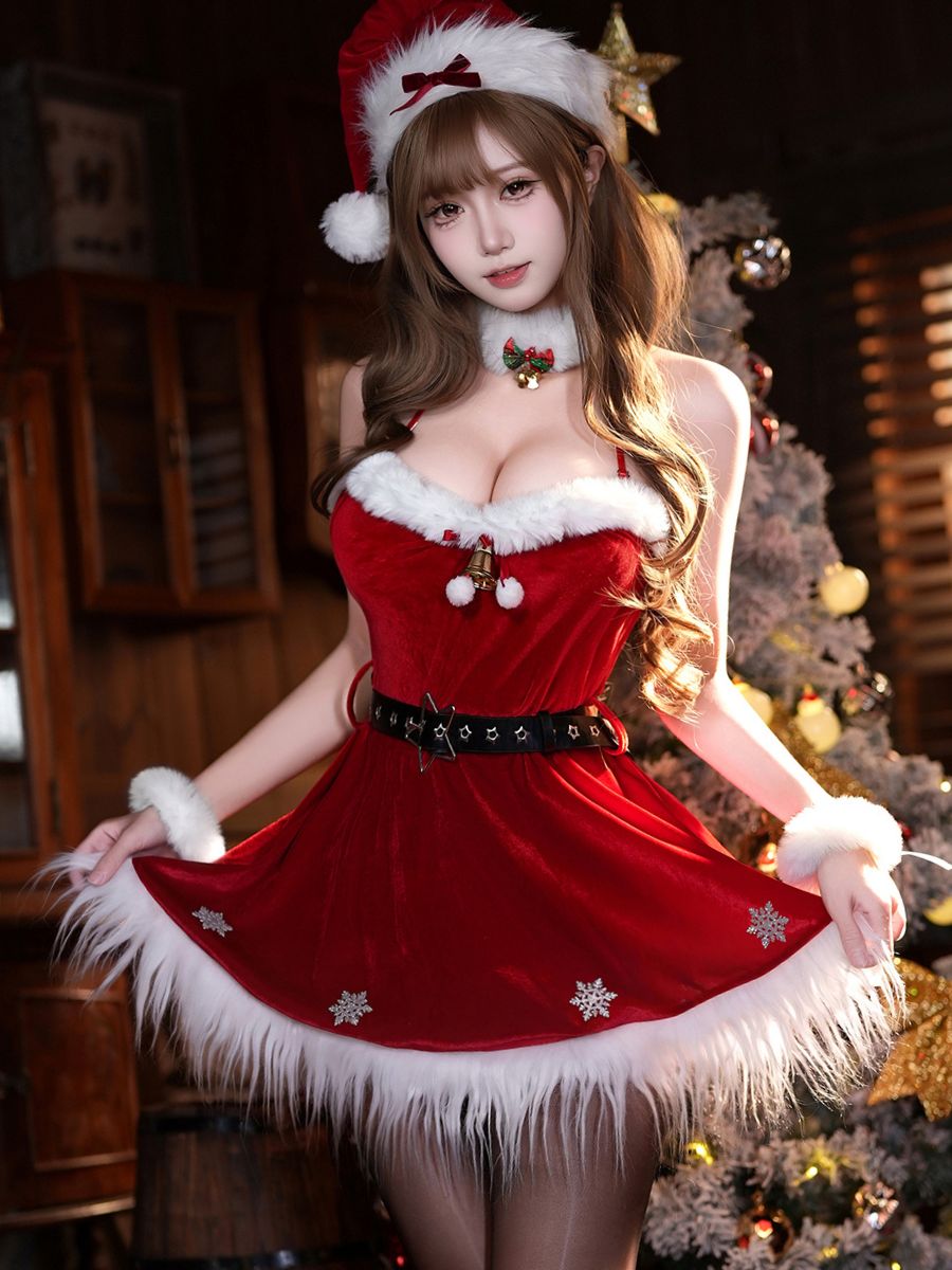 Snowflake Velvet Christmas Santa Dress