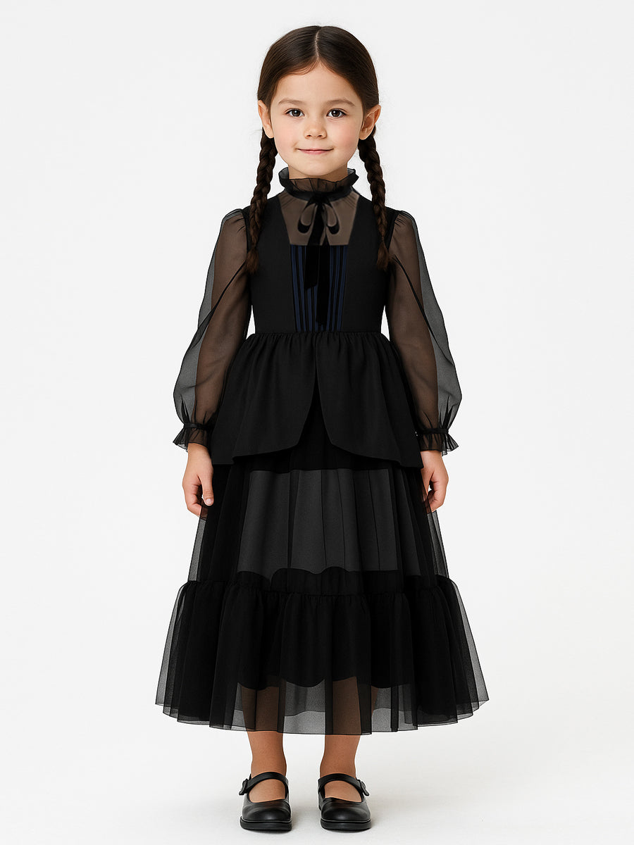 Black Gothic Dress Costume for Kids and Adults