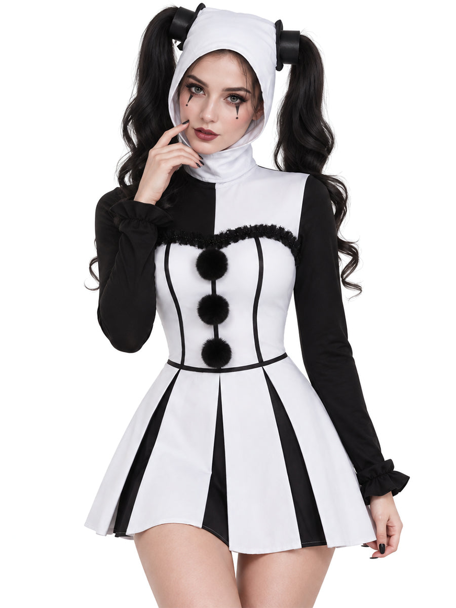 Monochrome Circus Clown Dress