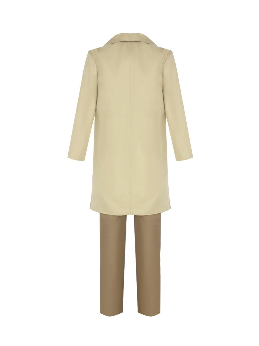 Good Omens Aziraphale Costume Heaven Angel Aziraphale Inspired Cream Overcoat and Tan Suit