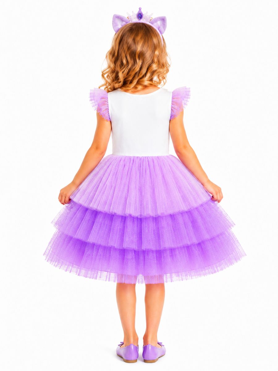Girls Paw Patrol Costume Lavender Multi Tiered Tutu Dress Set