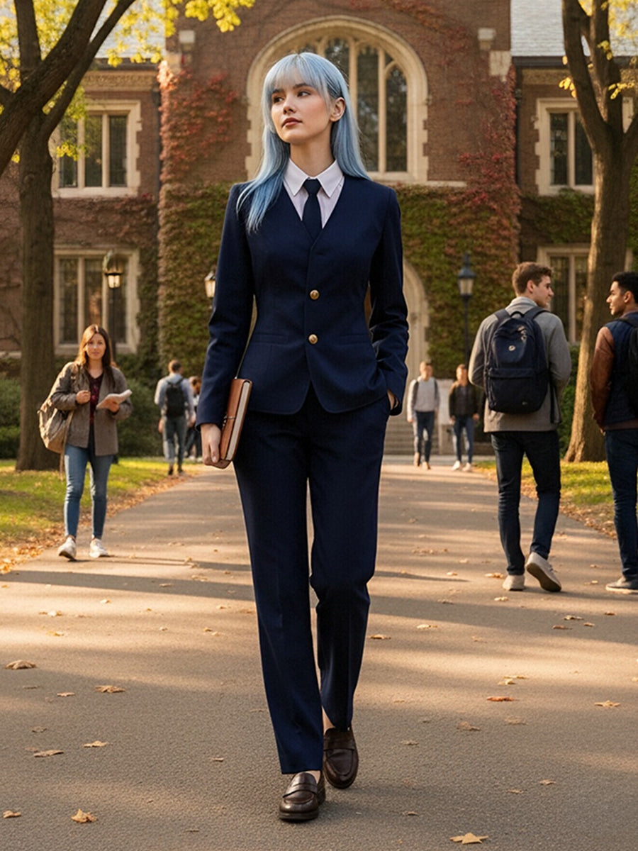 Jujutsu Kaisen Kasumi Miwa Costume Couple Navy Blue Japanese School Uniform