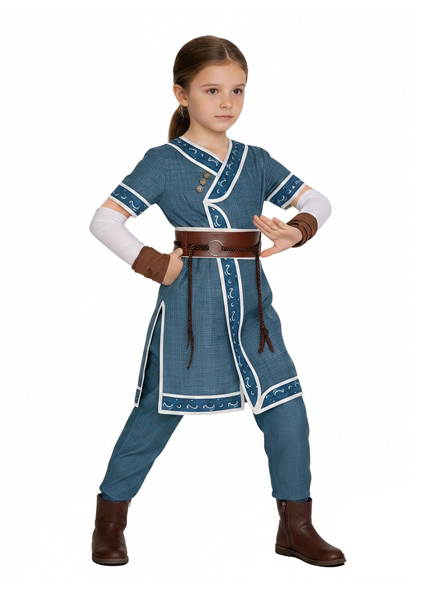 Katara Costume for Kids and Adults Avatar Water Tribe Waterbender Outfit 