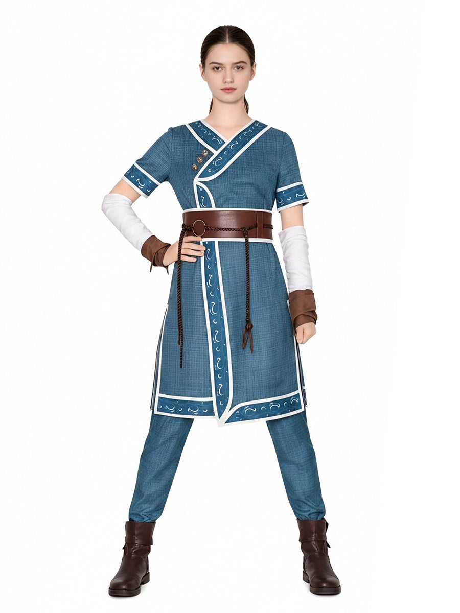 Katara Costume for Kids and Adults Avatar Water Tribe Waterbender Outfit