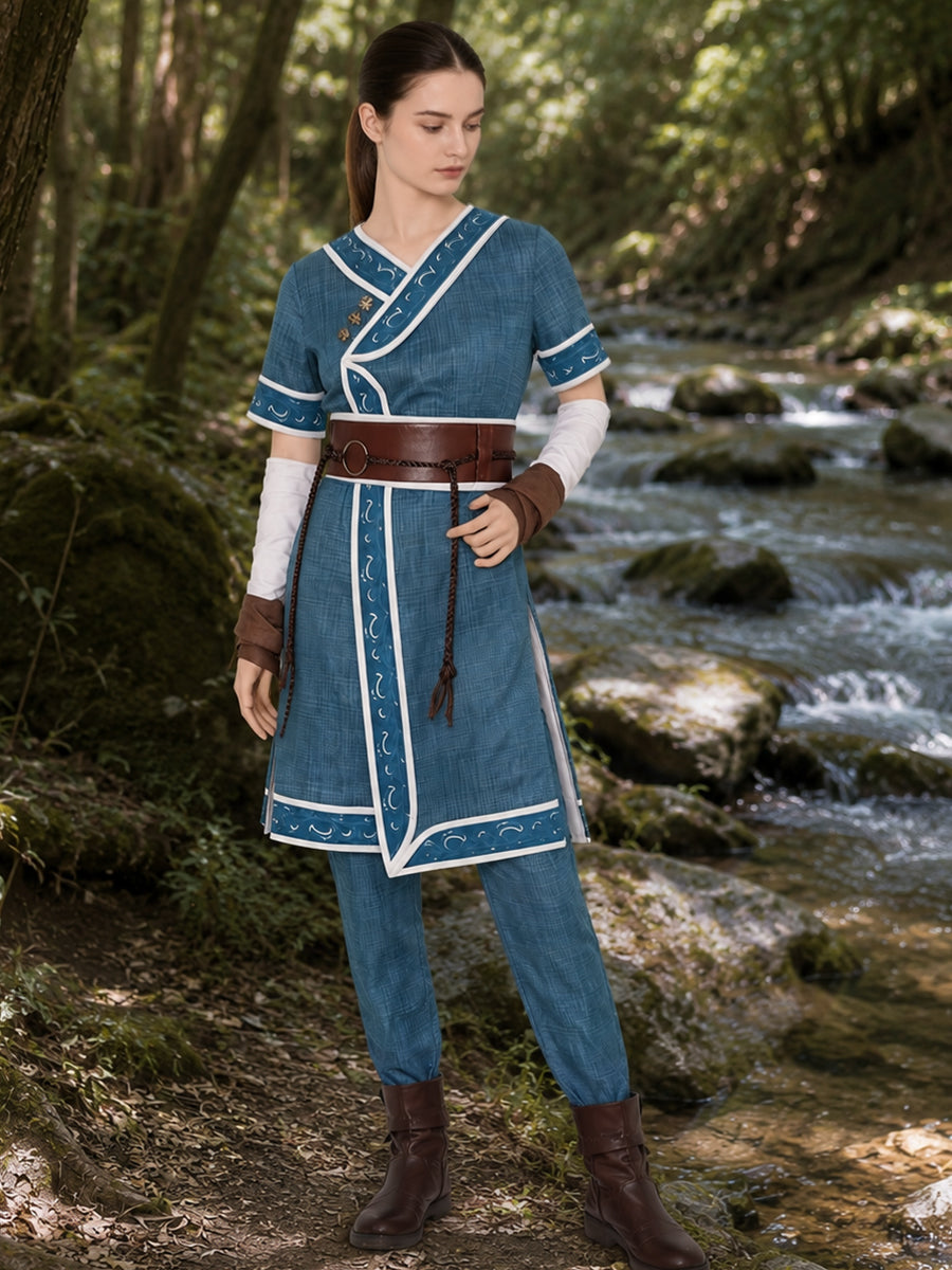 Katara Costume for Kids and Adults Avatar Water Tribe Waterbender Outfit