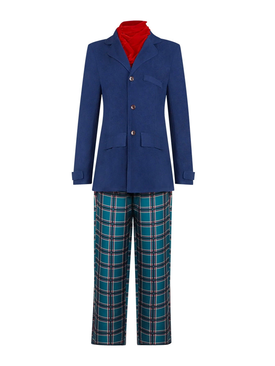 Wildwood Prue McKeel Costume Royal Blue Coat and Teal Plaid Pants with Red Scarf