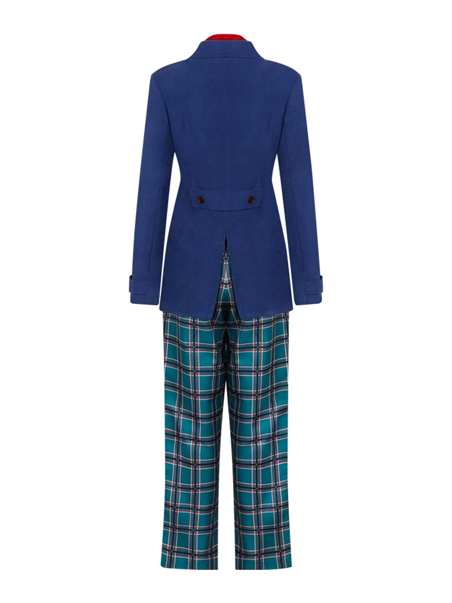 Wildwood Prue McKeel Costume Royal Blue Coat and Teal Plaid Pants with Red Scarf