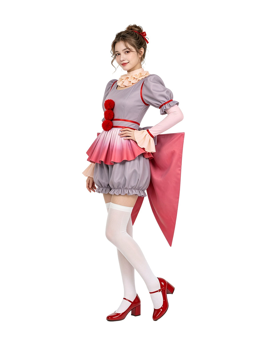 Inspired Terrifier Pennywise Costume Circus Clown Cosplay Outfit for Women 