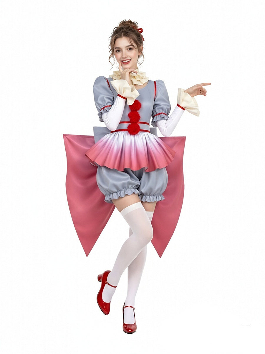 Inspired Terrifier Pennywise Costume Circus Clown Cosplay Outfit for Women 