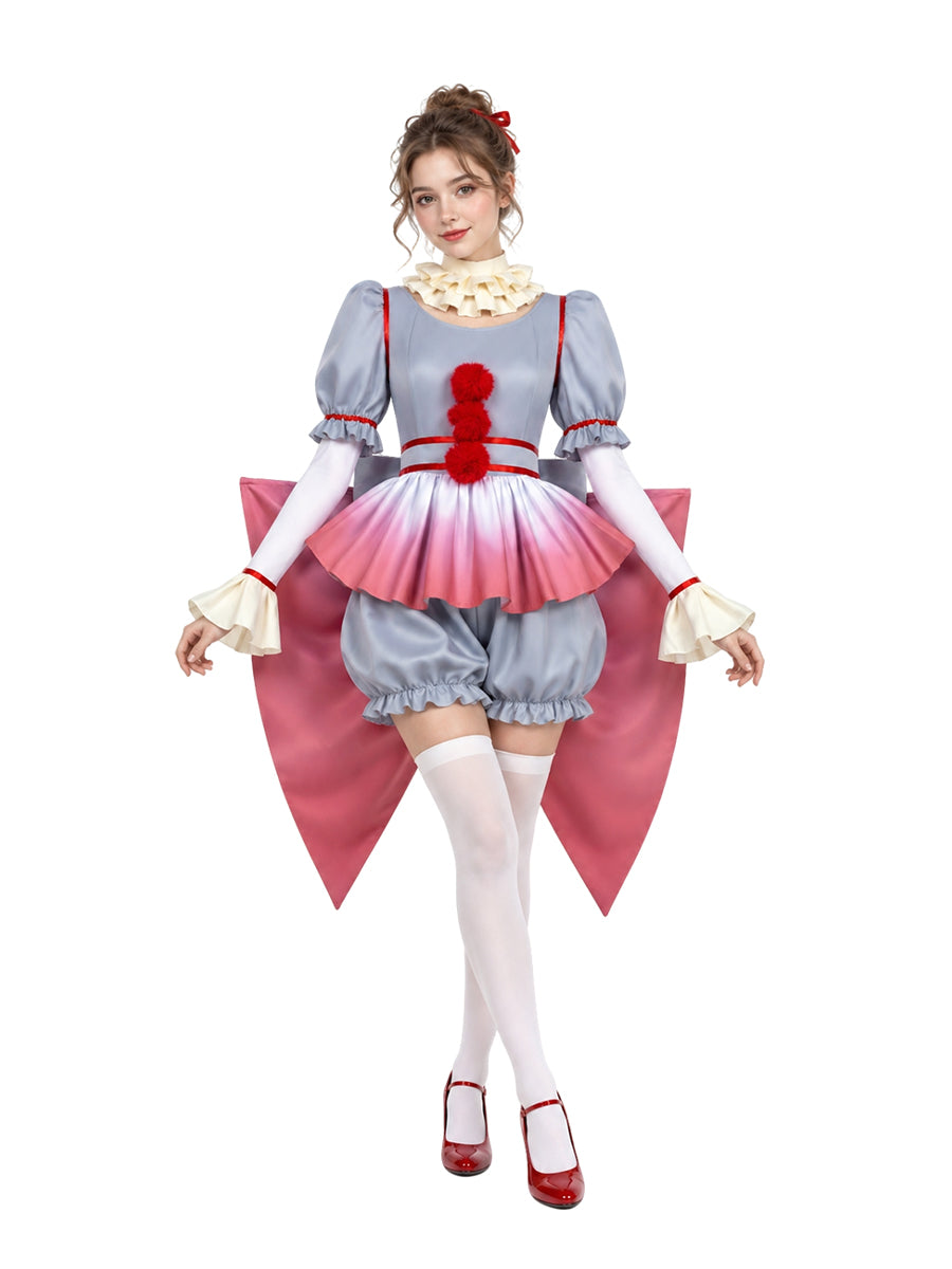 Inspired Terrifier Pennywise Costume Circus Clown Cosplay Outfit for Women 