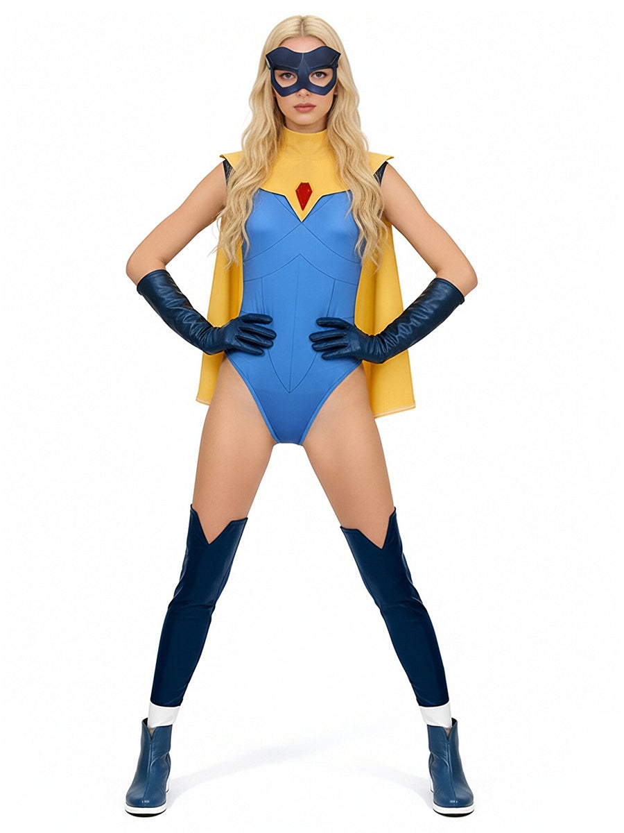 Dispatch Game Blonde Blazer Costume Superhero Mandy Cosplay Outfit for Women