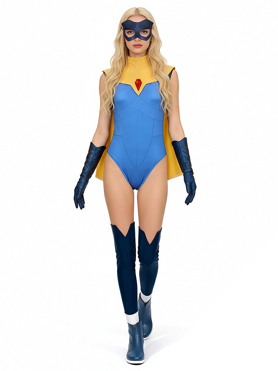Dispatch Game Blonde Blazer Costume Superhero Mandy Cosplay Outfit for Women