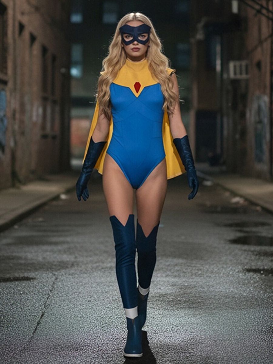 Dispatch Game Blonde Blazer Costume Superhero Mandy Cosplay Outfit for Women