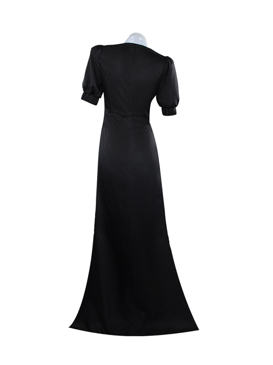 Anime Nun Habit Dress Gushing Over Magical Girls Gigant Costume Black Cutout Maxi Dress