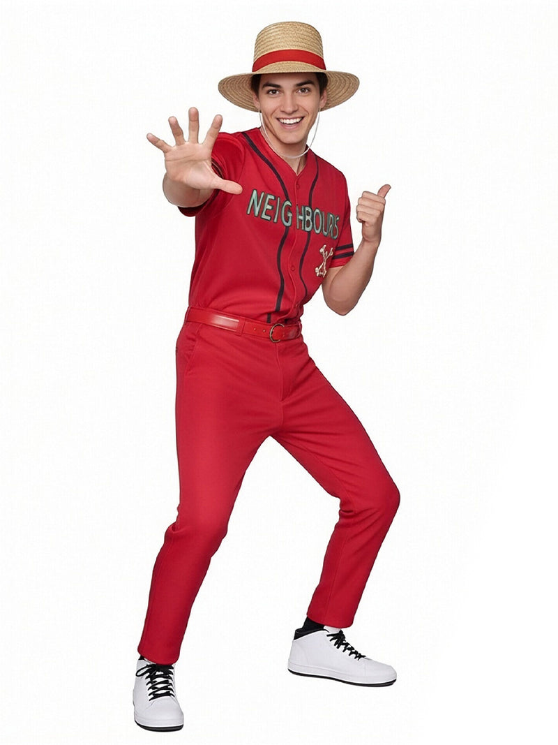 One Piece Live Action Season 2 Luffy Costume Anime Straw Hat Pirate King Cosplay Outfit with Straw Hat