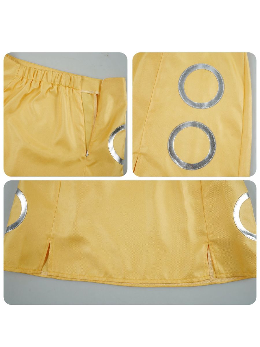 One Piece Live Action Season 2 Nami Costume Anime Straw Hat Pirate Girl Tank Top and Yellow Mini Skirt Outfit 