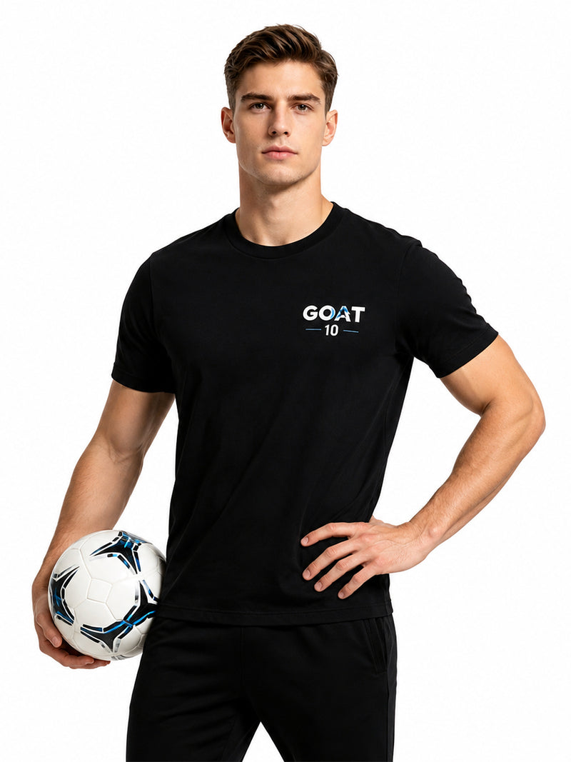 Messi Argentina Soccer Jersey Black GOAT 10 Graphic T-Shirt for Adults and Kids
