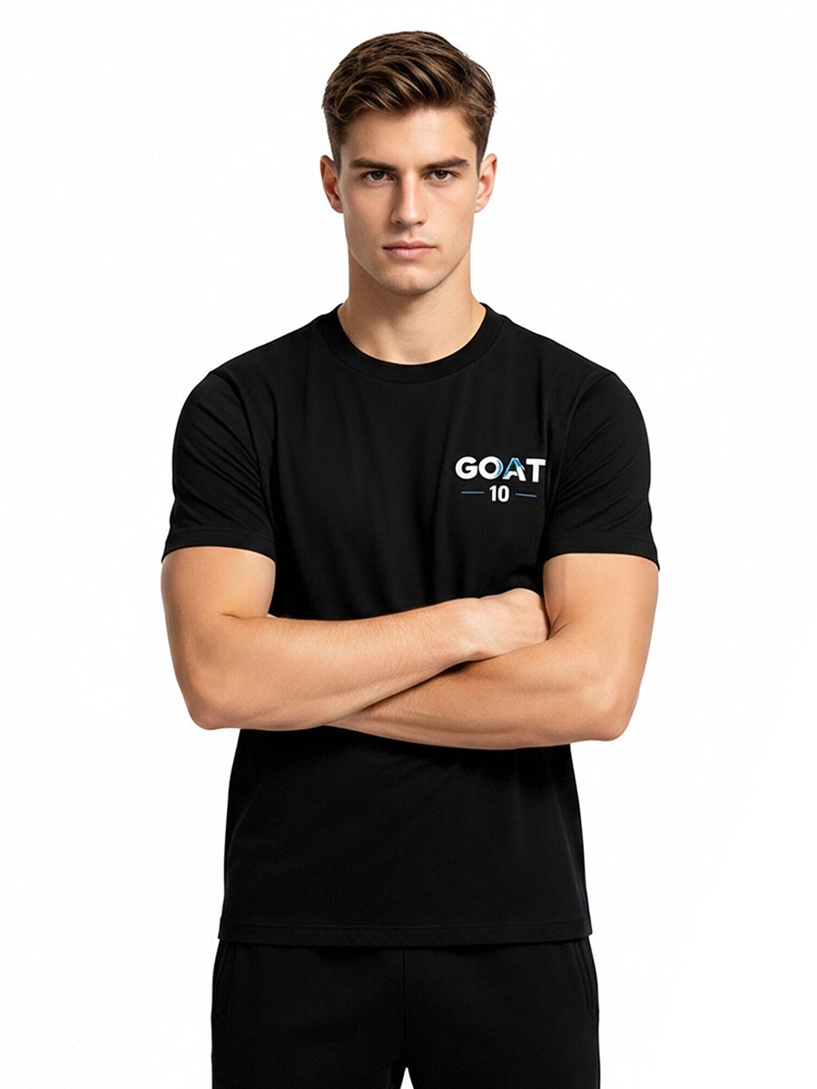 Messi Argentina Soccer Jersey Black GOAT 10 Graphic T-Shirt for Adults and Kids