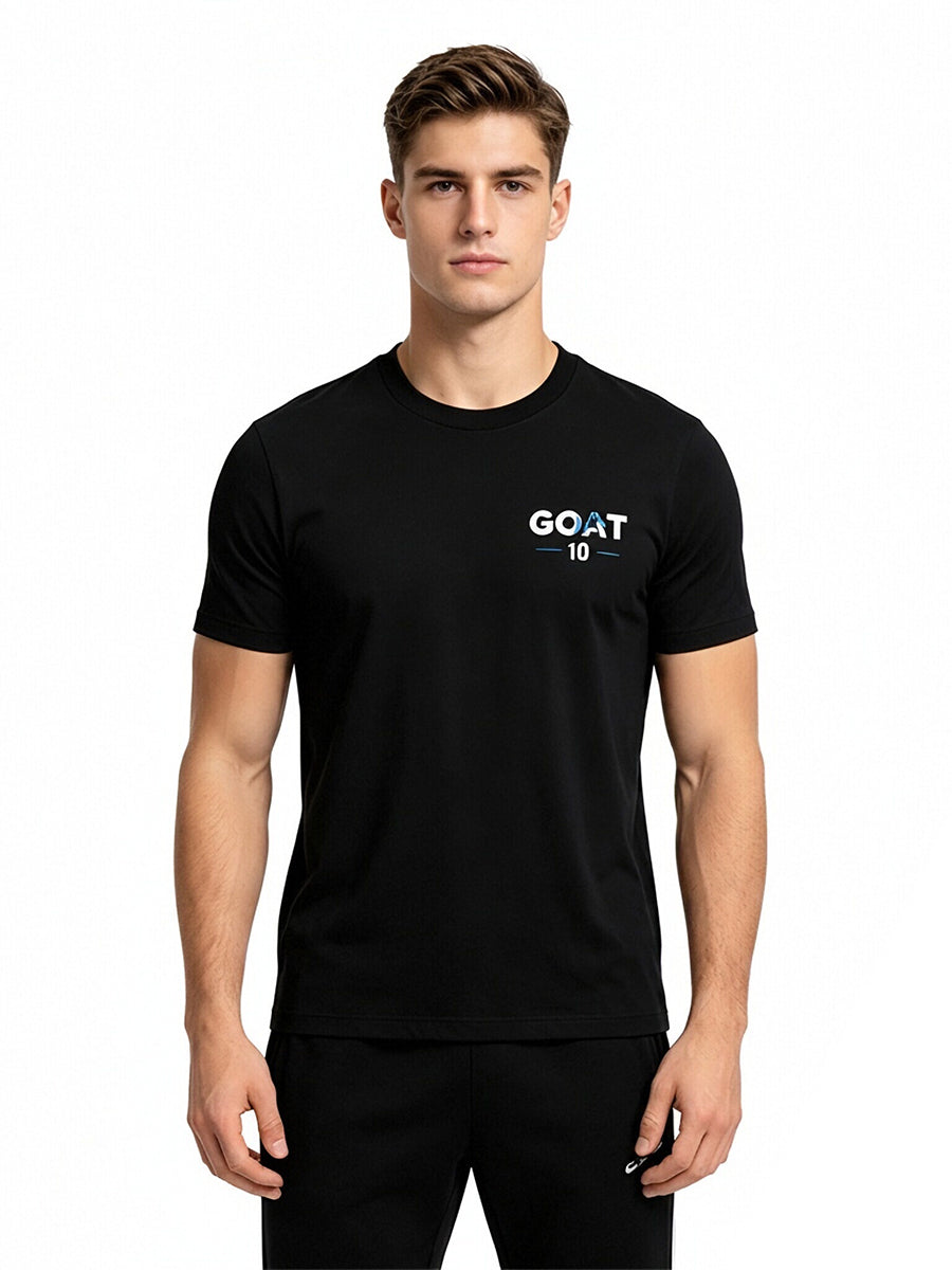 Messi Argentina Soccer Jersey Black GOAT 10 Graphic T-Shirt for Adults and Kids