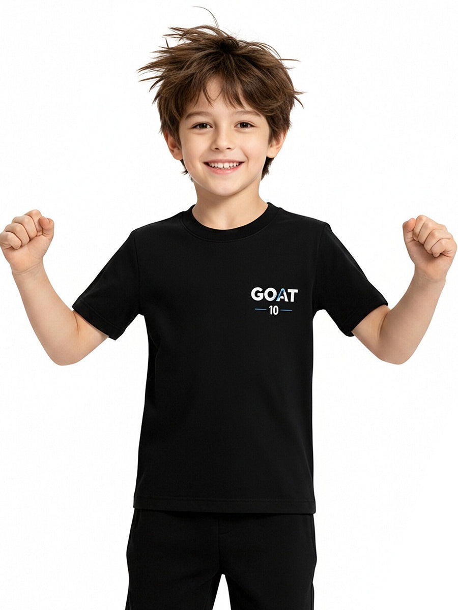 Messi Argentina Soccer Jersey Black GOAT 10 Graphic T-Shirt for Adults and Kids