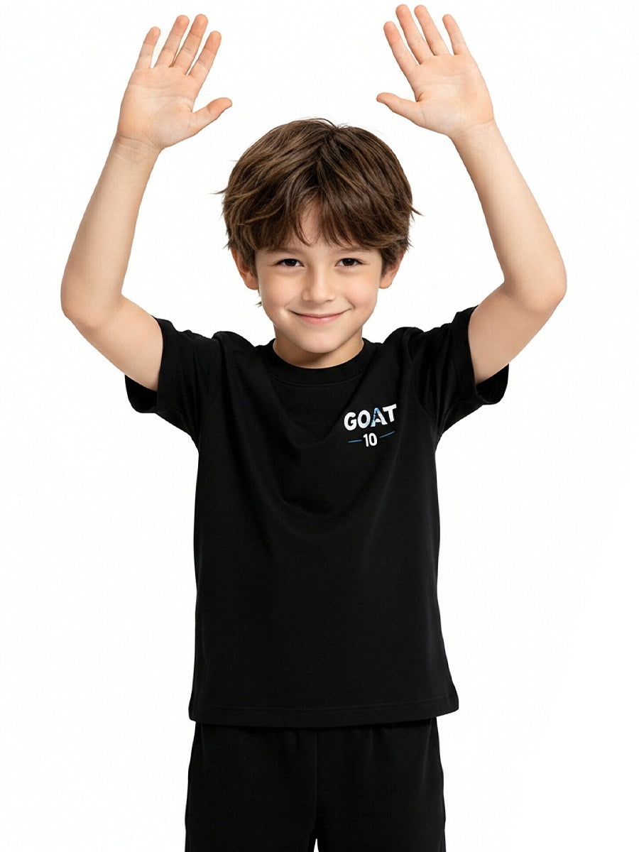 Messi Argentina Soccer Jersey Black GOAT 10 Graphic T-Shirt for Adults and Kids