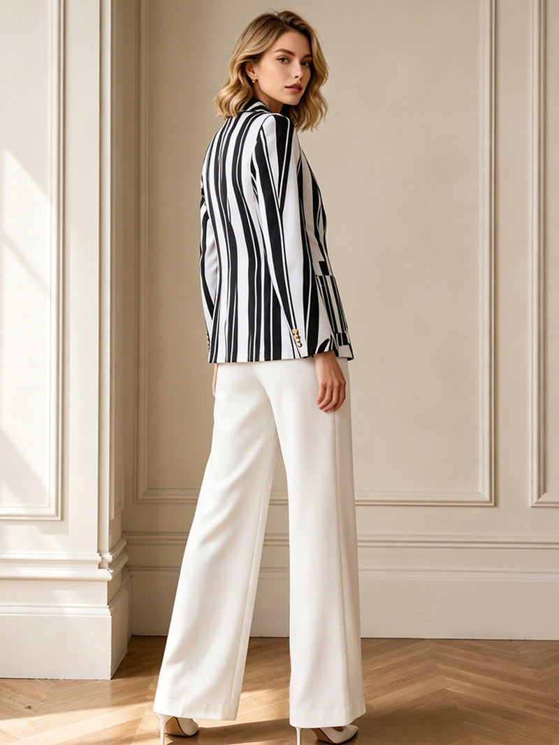 The Devil Wears Prada 2 Miranda Priestly Costume Black and White Stripe Blazer