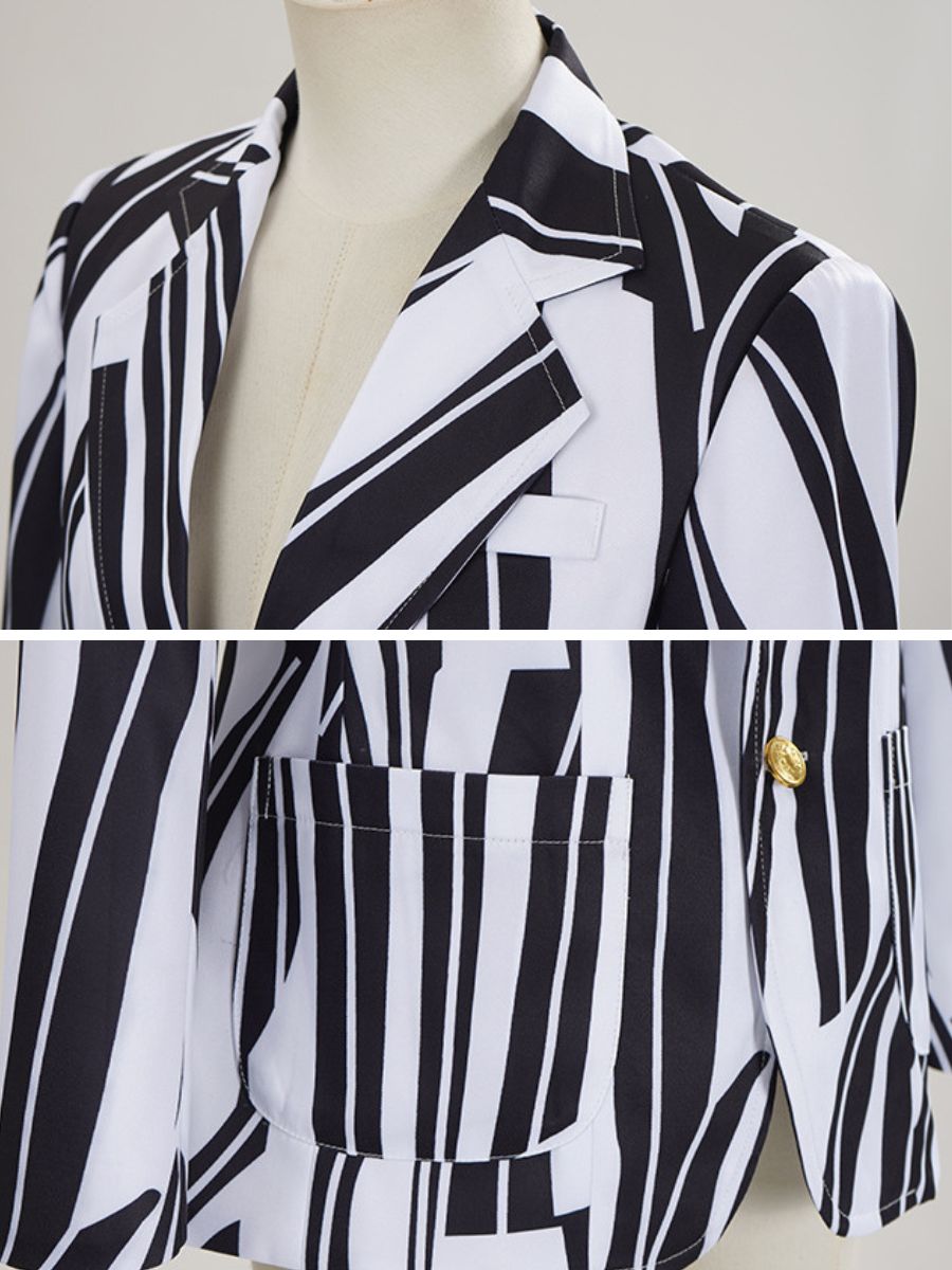 The Devil Wears Prada 2 Miranda Priestly Costume Black and White Stripe Blazer
