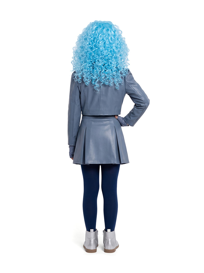Descendants 5 Chloe Costume Descendants Wicked Wonderland Princess Blue PU Leather Cosplay Outfit