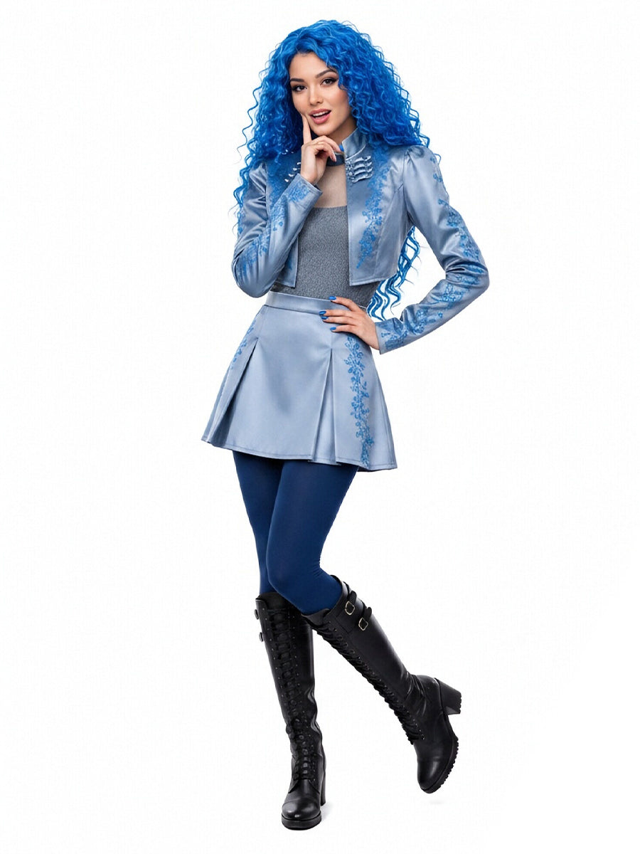 Descendants 5 Chloe Costume Descendants Wicked Wonderland Princess Blue Cosplay Outfit