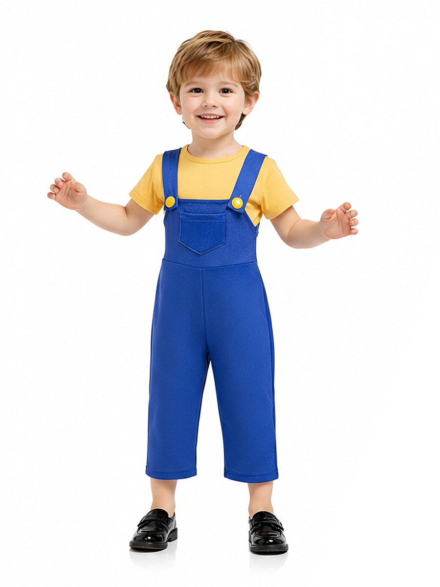Kids Minions Costume Animated Minions and Monster Overalls and Yellow Tee 
