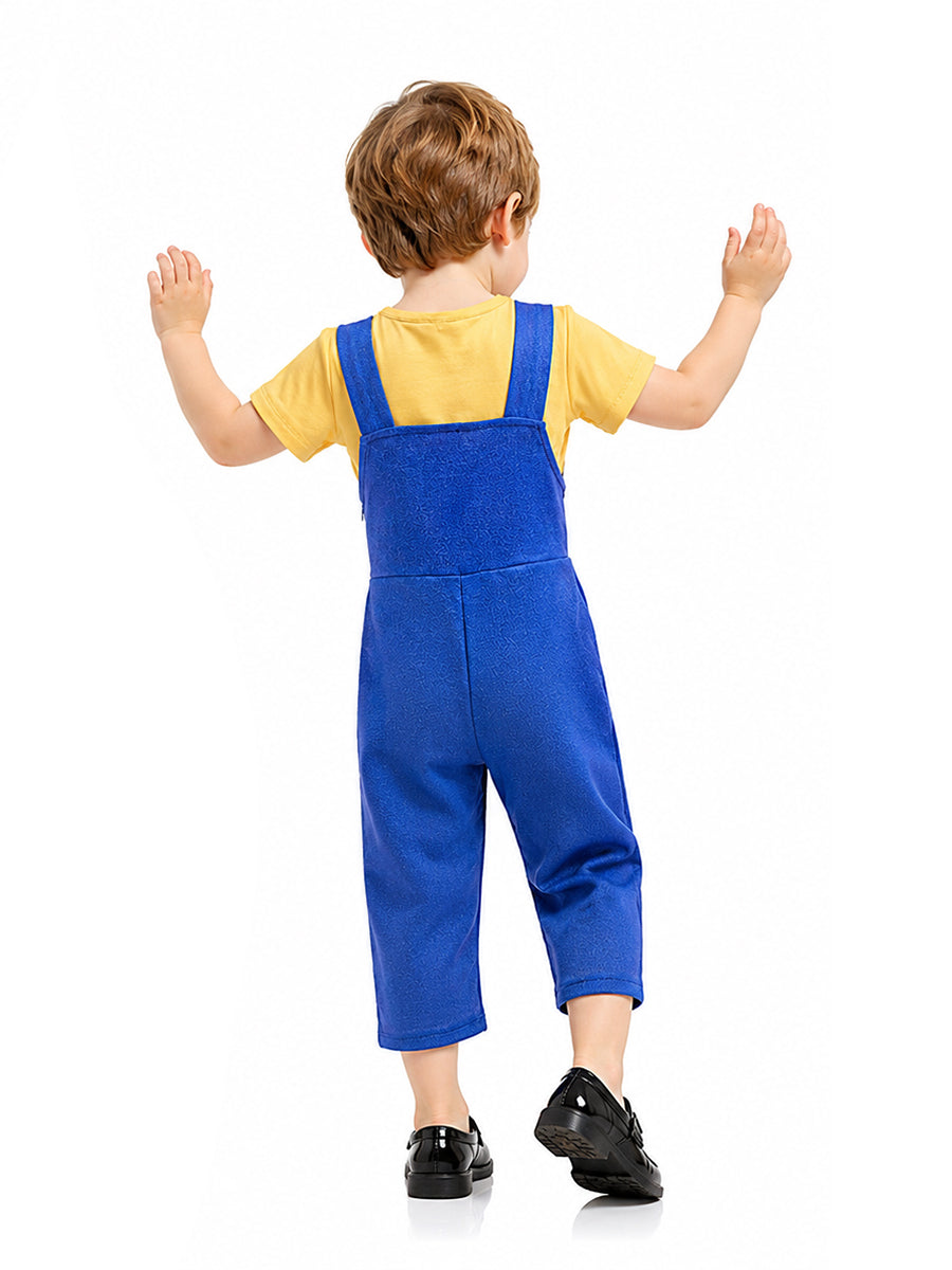 Kids Minions Costume Animated Minions and Monster Overalls and Yellow Tee 
