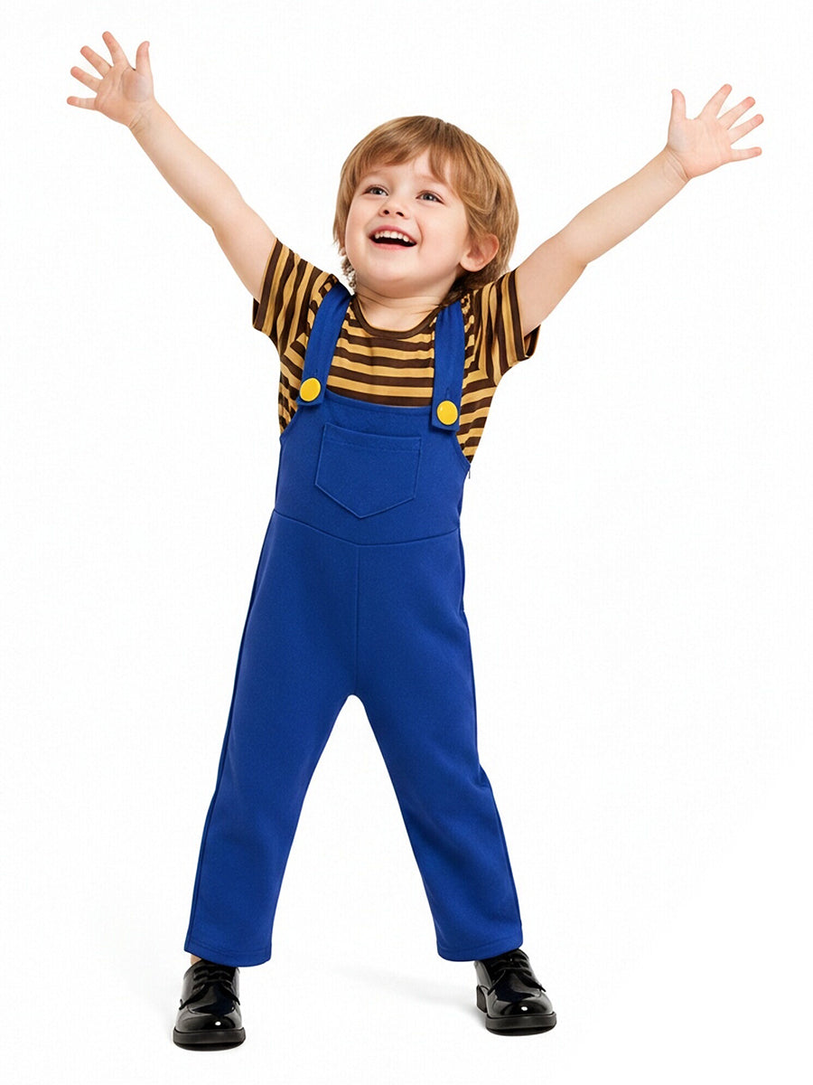 Kids Minions Costume Animated Minions and Monster Overalls and Yellow Tee 