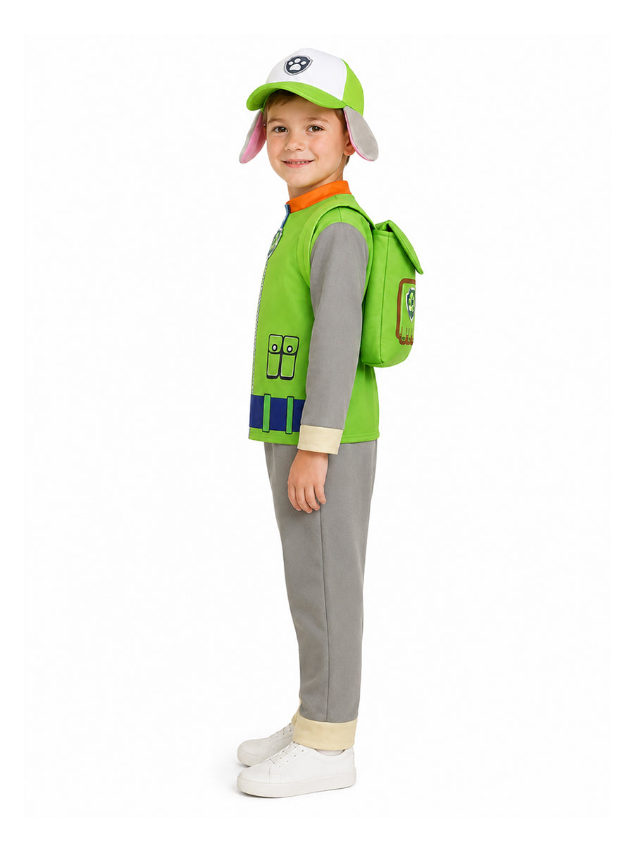 Boys Paw Patrol Rocky Costume Green Puppy Cosplay Outfit 