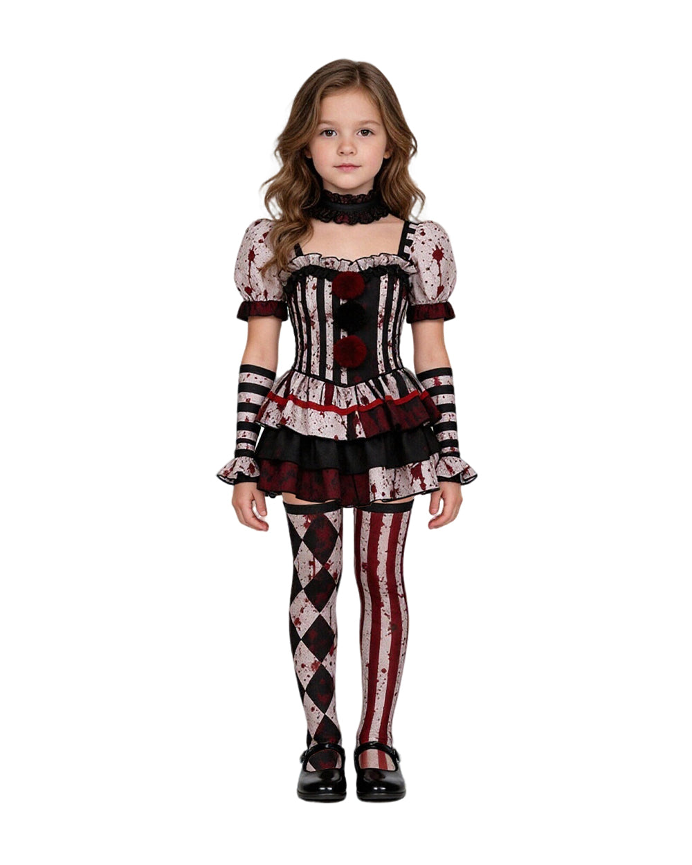 Inspired Terrifier Art the Clown Costume for Women and Girls Circus Doll Dress Set
