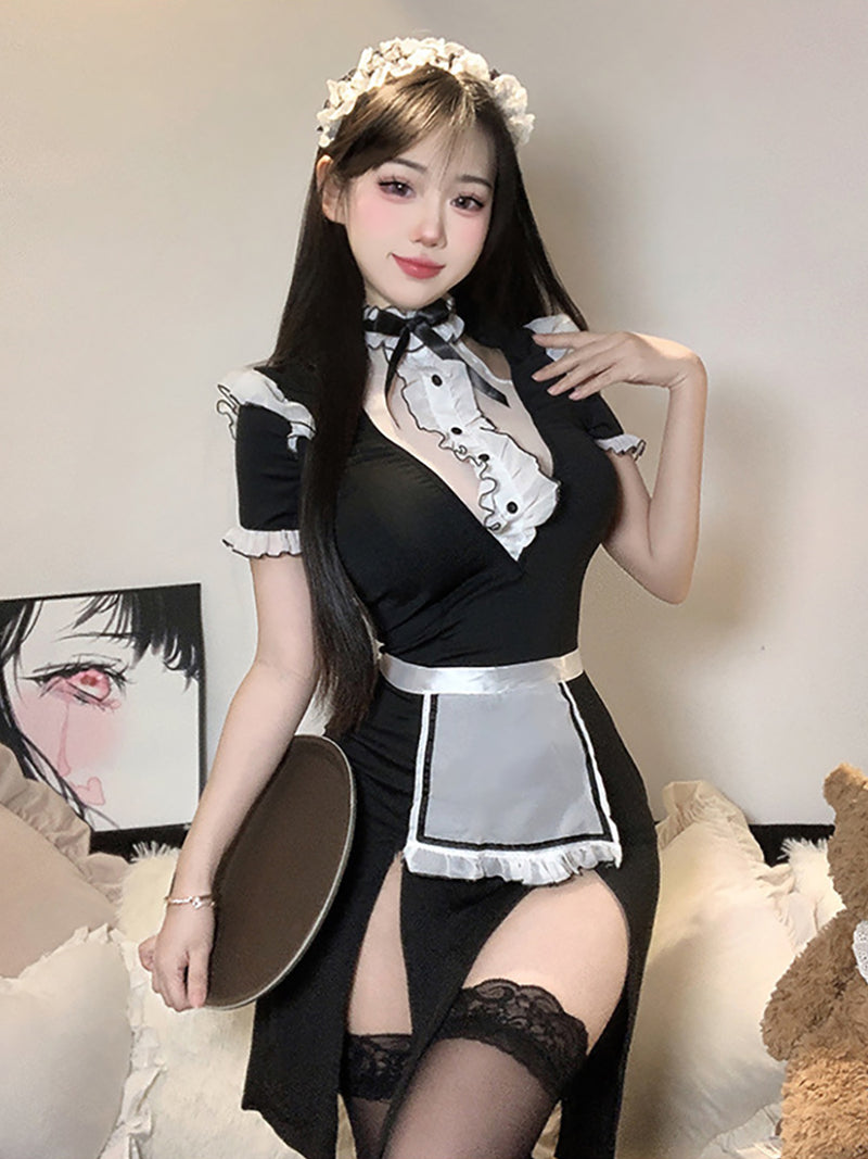 French Maid High Slit Dress – YOMORIO