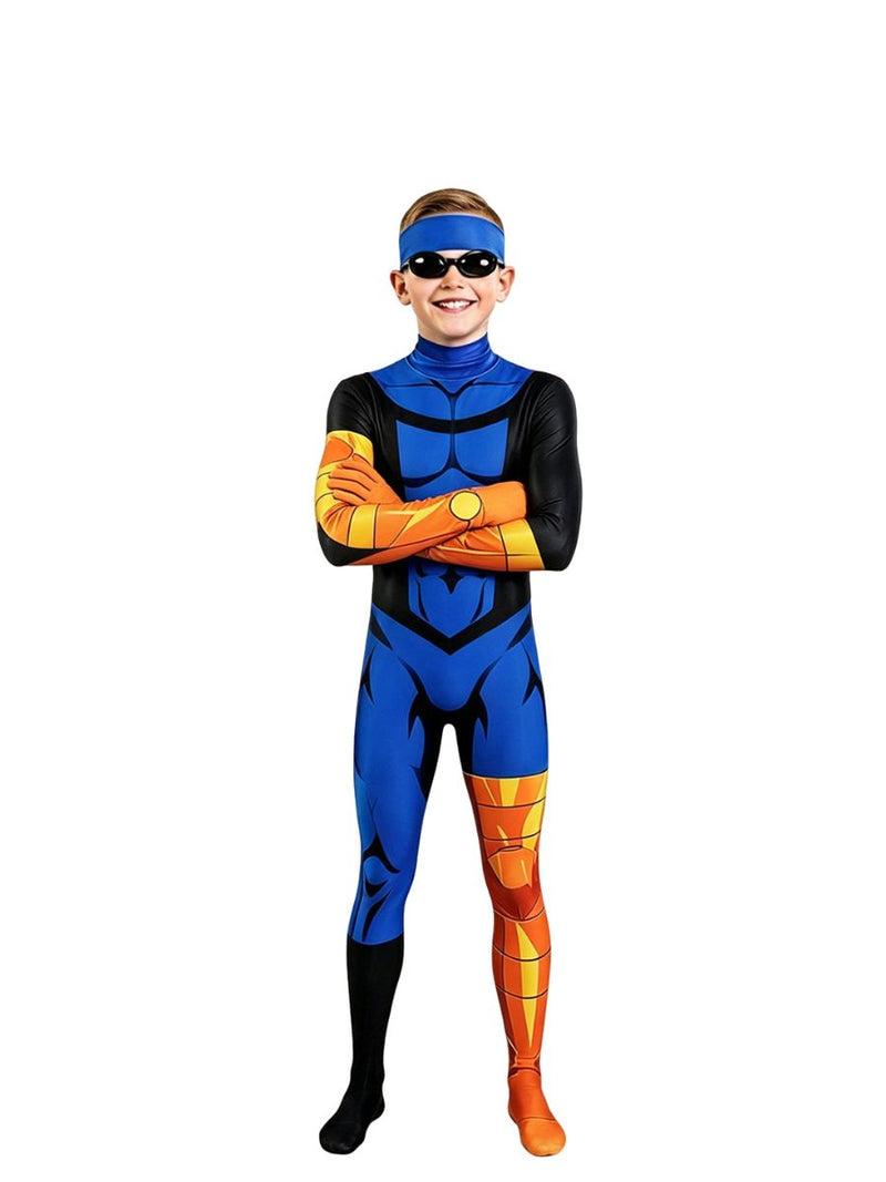 Animated Invincible Mark Grayson Costume for Kids and Adult Full Body Superhero Jumpsuit 