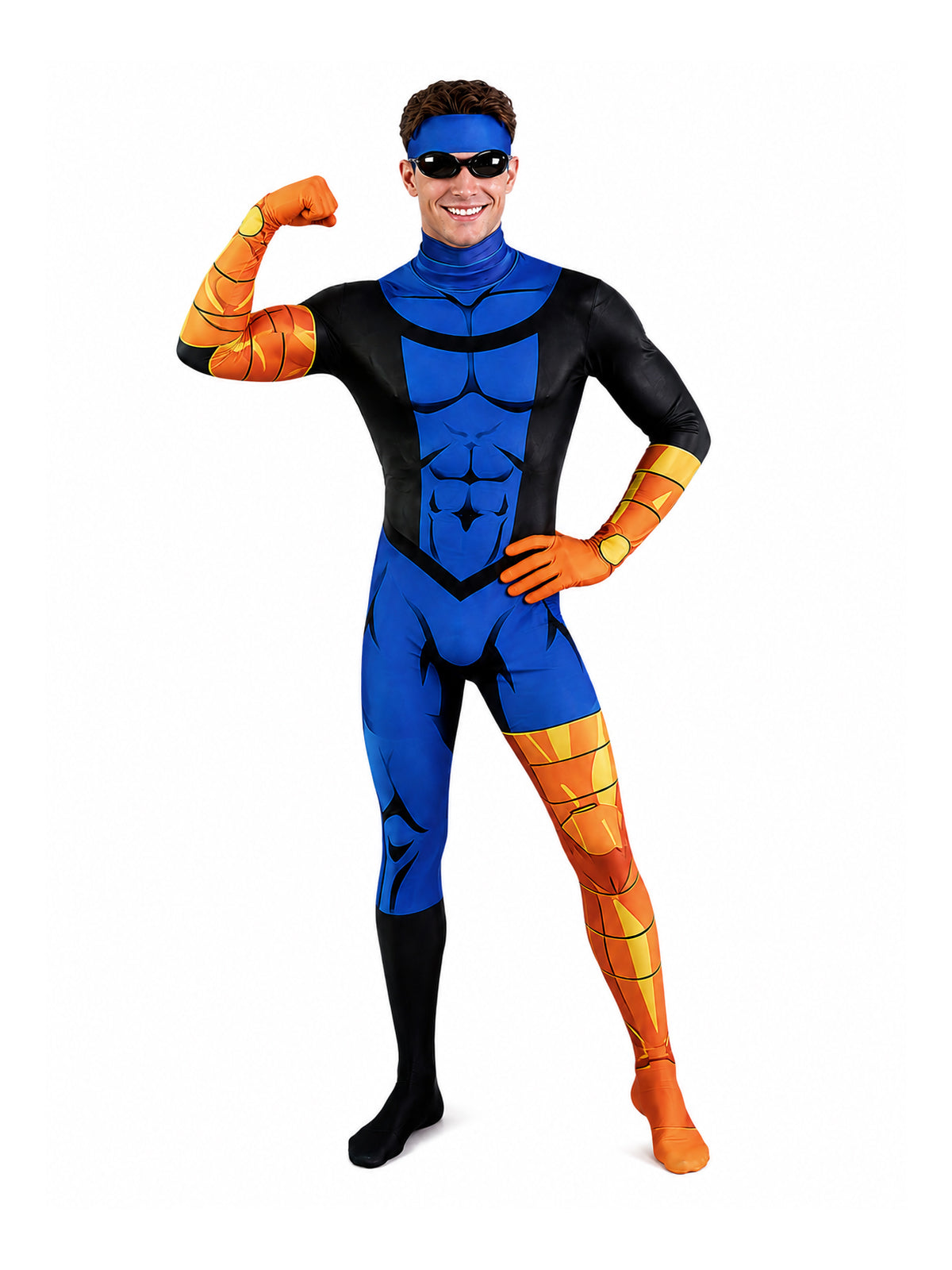Animated Invincible Mark Grayson Costume for Kids and Adult Full Body Superhero Jumpsuit 