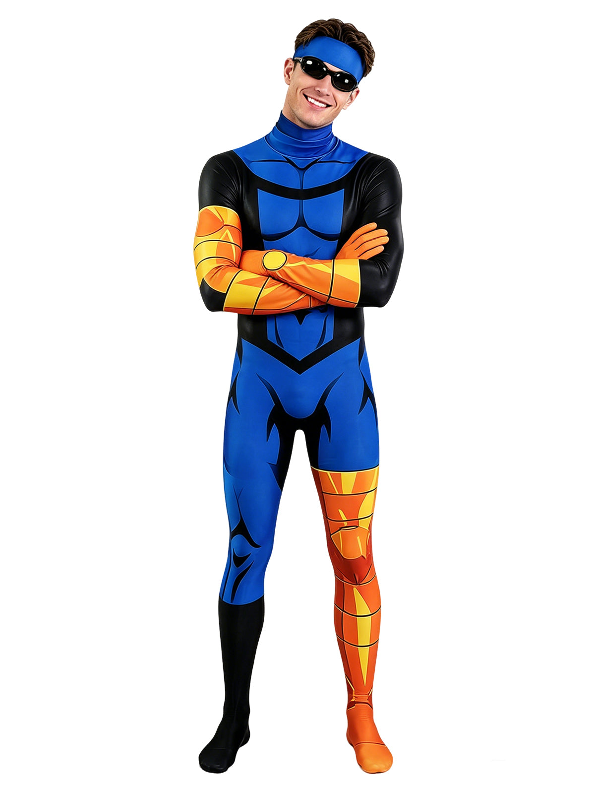 Animated Invincible Mark Grayson Costume for Kids and Adult Full Body Superhero Jumpsuit 
