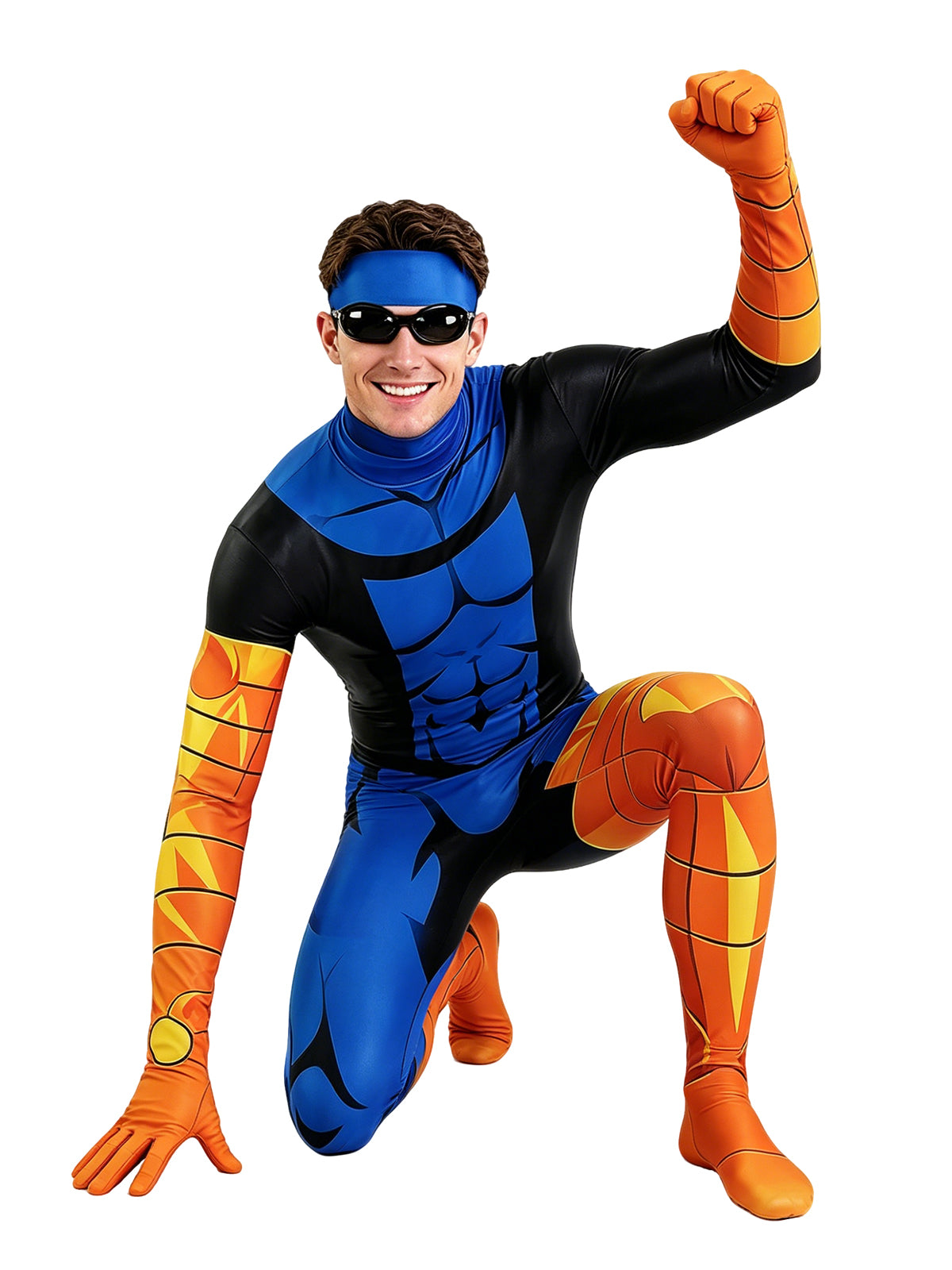 Animated Invincible Mark Grayson Costume for Kids and Adult Full Body Superhero Jumpsuit 