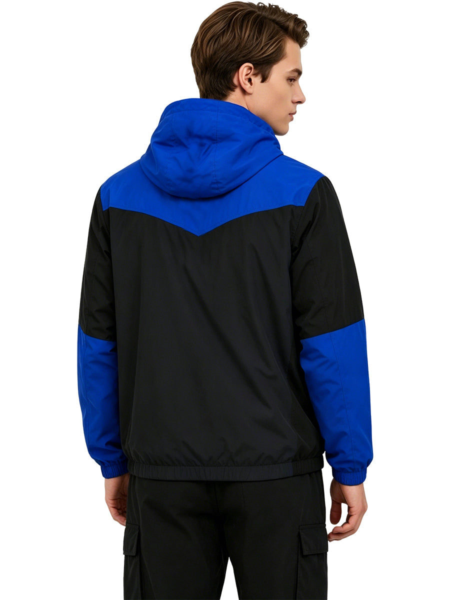 Invincible Mark Grayson Costume Men’s Blue and Black Color Block Hooded Jacket