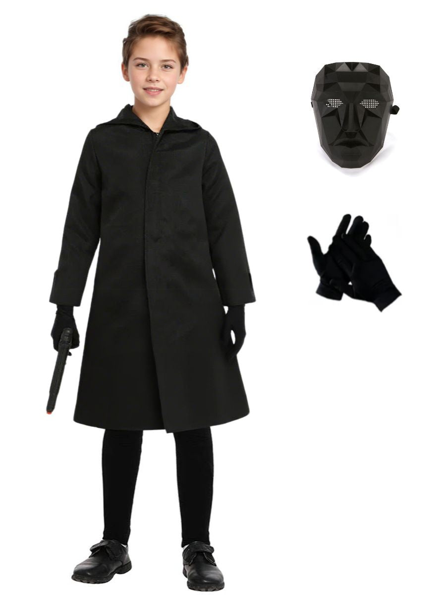Black Boss Costume with Mask and Gloves