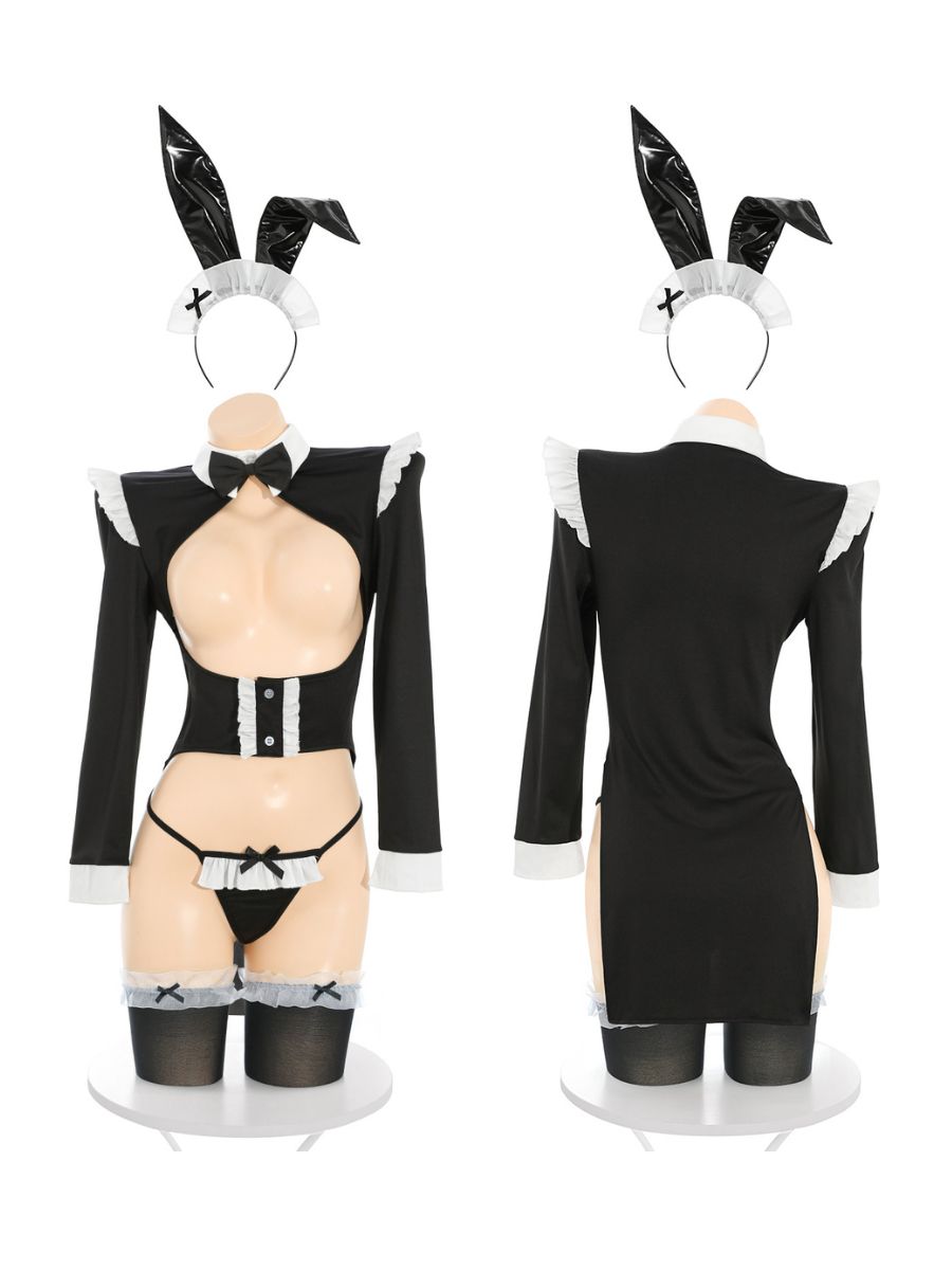Sexy Bunny Girl Cosplay Set Cupless Shrug Top with Rabbit Ears Headband