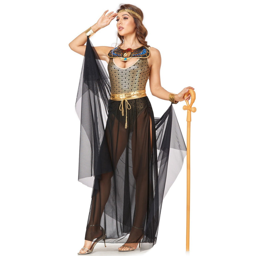 Egyptian Queen Costume Goddess Anubis Cosplay Lingerie Halloween Fancy Yomorio 0833