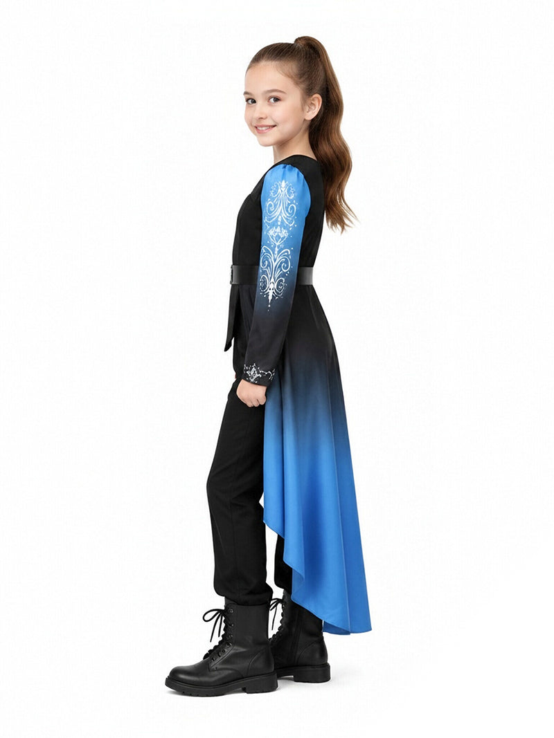 Descendants 5 Evil Chloe Costume for Kids and Adults Descendants Wicked Wonderland Princess Blue Cosplay Outfit