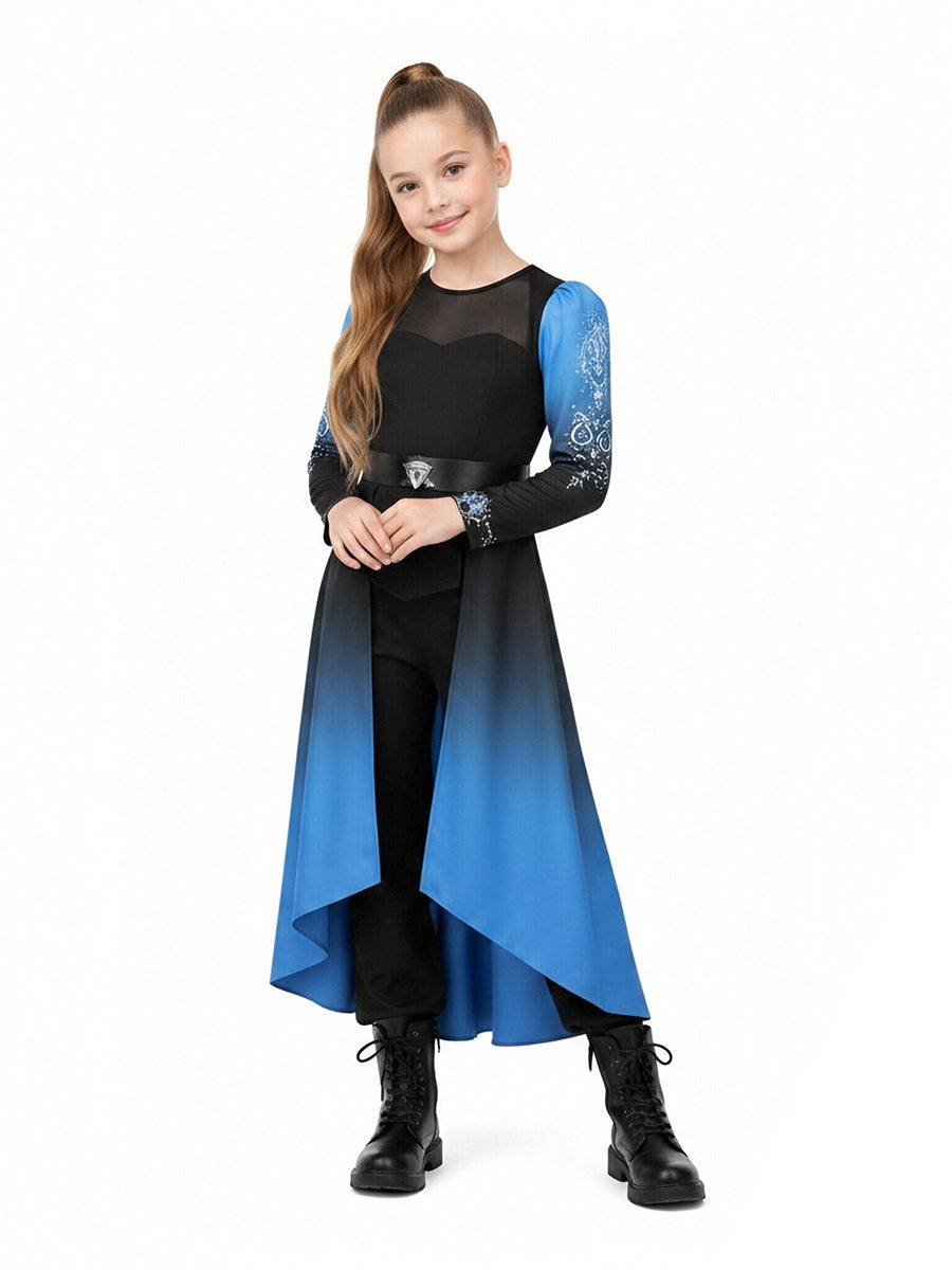 Descendants 5 Evil Chloe Costume for Kids and Adults Descendants Wicked Wonderland Princess Blue Cosplay Outfit