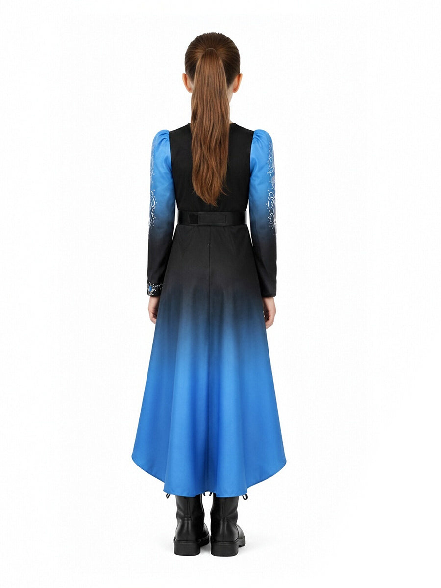 Descendants 5 Evil Chloe Costume for Kids and Adults Descendants Wicked Wonderland Princess Blue Cosplay Outfit