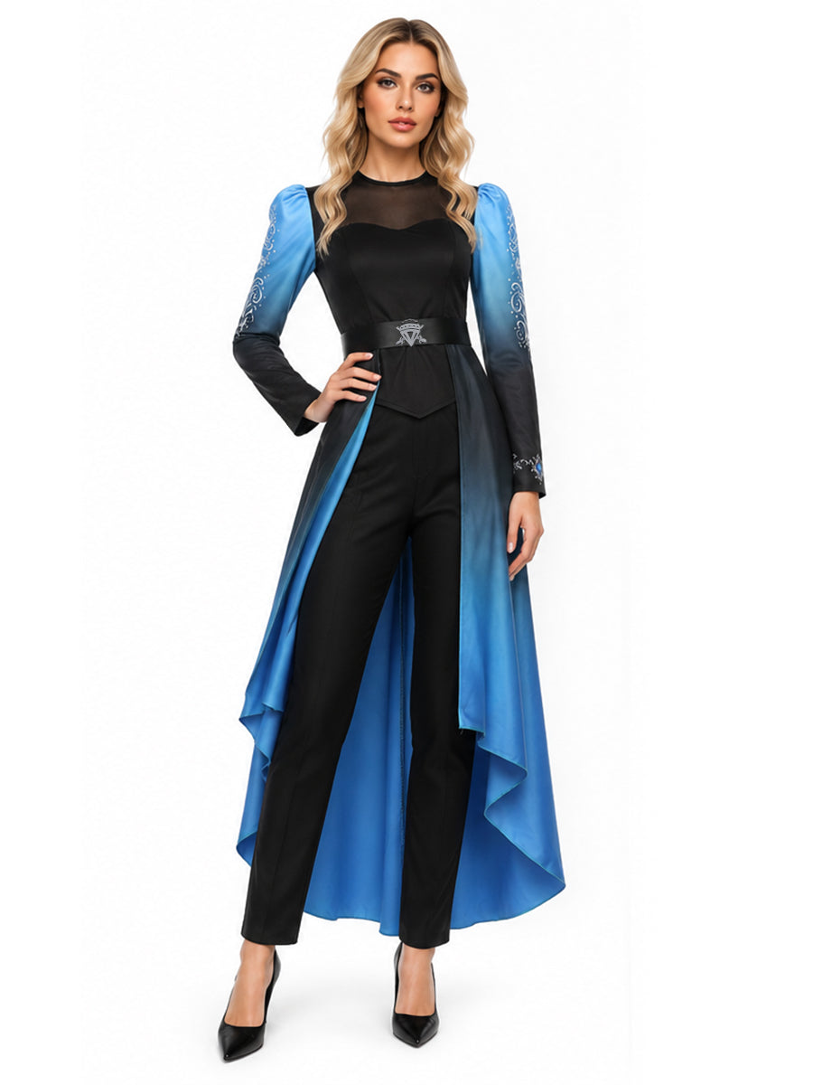 Descendants 5 Evil Chloe Costume for Kids and Adults Descendants Wicked Wonderland Princess Blue Cosplay Outfit