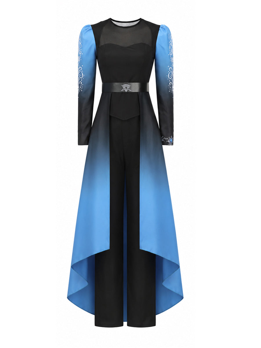 Descendants 5 Evil Chloe Costume for Kids and Adults Descendants Wicked Wonderland Princess Blue Cosplay Outfit